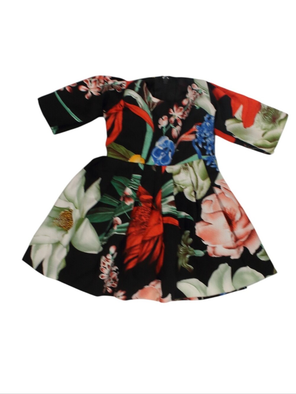 Floral Long Dress with Multicolor Blooms - Picture 4 of 5